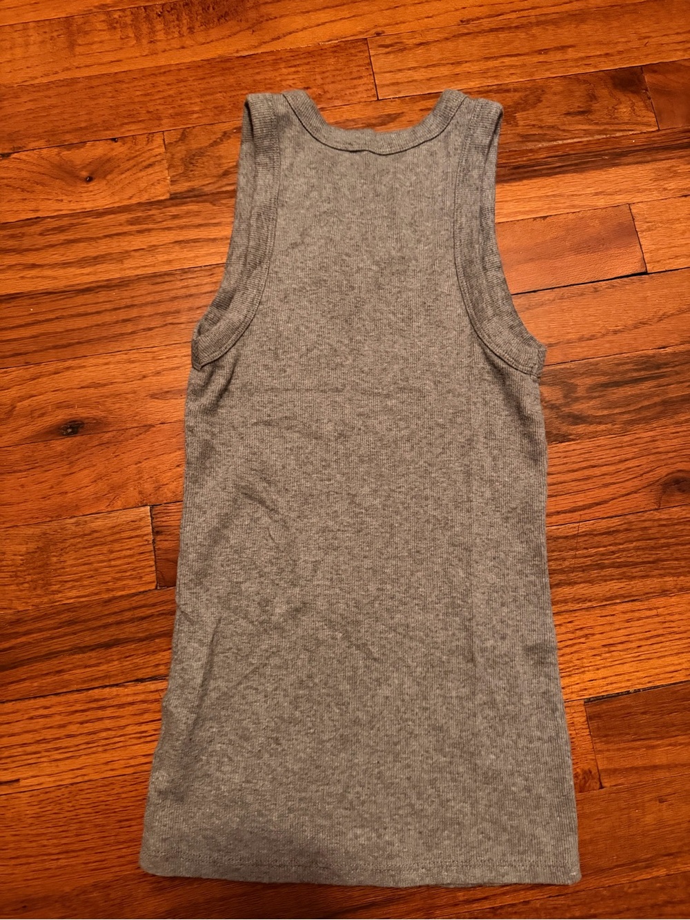 Gray Ribbed Tank Top - Picture 2 of 3